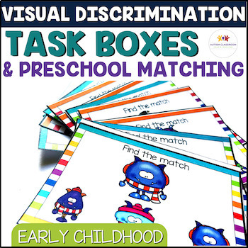 Preview of Visual Discrimination Task Boxes for Special Education & Preschool Matching