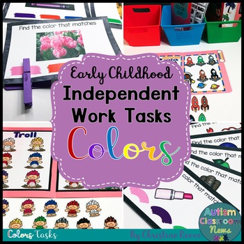 Preview of Color Matching Independent Work Tasks - File Folder Games for Special Education