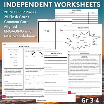 Preview of Independent Worksheets - Incoming 4th Graders