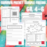 Independent Worksheets Summer Review Grades 4-6 Sample FREEBIE