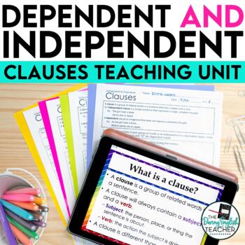 Preview of Independent and Dependent Clauses - a complete unit for secondary ELA