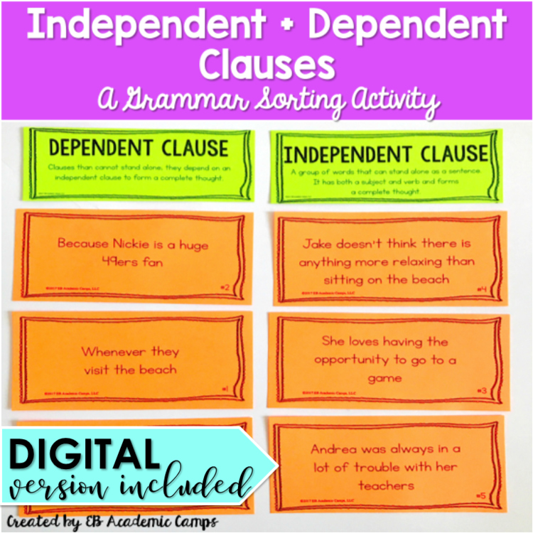 independent-and-dependent-clauses-sort-activity-tpt