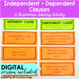 Independent and Dependent Clauses Sort Activity DIGITAL and PRINT