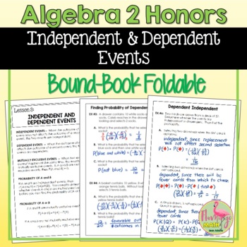 Preview of Independent and Dependent Events Foldable (Unit 12)