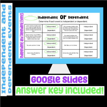 Preview of Independent and Dependent Events Google Slides Digital Notes