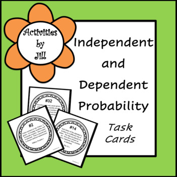Preview of Independent and Dependent Probability Task Cards (Digital/PDF)