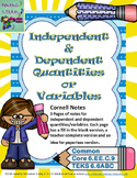 Independent and Dependent Quantities of Variables