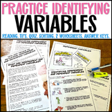 Independent & Dependent Variable Practice Worksheets, Quiz