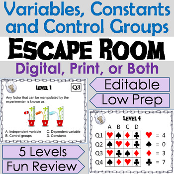 Preview of Independent and Dependent Variables Activity: Scientific Method Escape Room Game