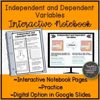 Preview of Independent and Dependent Variables Interactive Notebook Page
