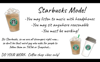 Preview of Independent or Collaborative Work Expectations: "Starbucks Mode"