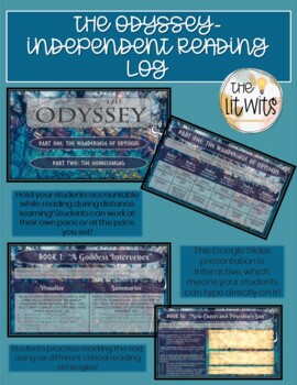 Preview of "The Odyssey"- Independent or Guided Reading Log