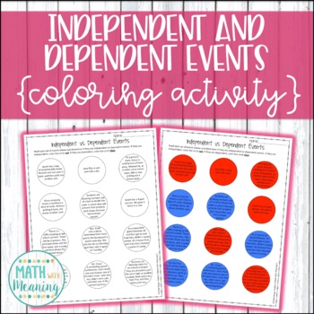Preview of Independent and Dependent Events Coloring Activity - Compound Probability