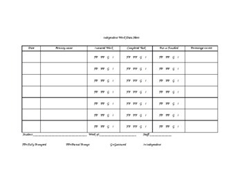 Preview of Independent work data sheet