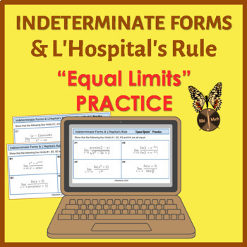 Preview of Indeterminate Forms & L'Hopital's Rule - "Equal Limits" Practice