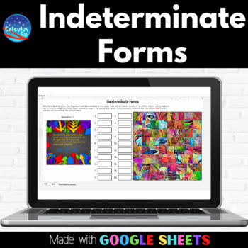 Preview of Indeterminate Forms | Digital Activity Google™ Sheets