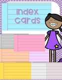 Index Card Clipart - 8 total *Freebie - commercial use ok