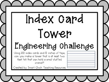 Preview of Index Card Tower: Engineering Challenge Project ~ Great STEM Activity!