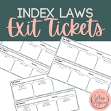 Index (Exponent) Laws Exit Tickets
