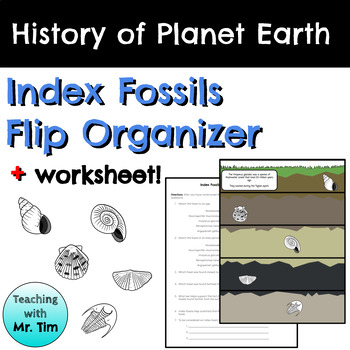 Preview of Index Fossils Flip Organizer Activity with Worksheet