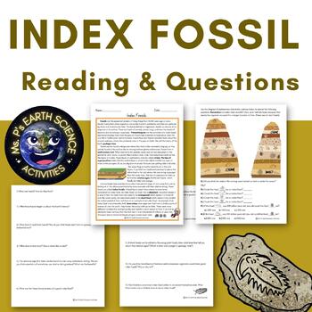 Preview of Index Fossils and Relative Dating Reading and Worksheets