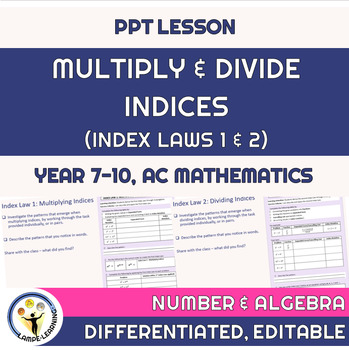 Preview of Index Laws - Multiply & Divide Indices PPT