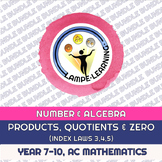 Index Laws - Products, Quotients & The Zero Index (PPT and