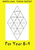 Index Laws Tarsia Puzzle involving Numbers YEAR 8-9