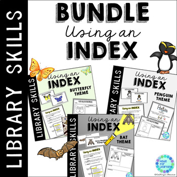 Preview of Using an Index Skills Lesson for the Library BUNDLE