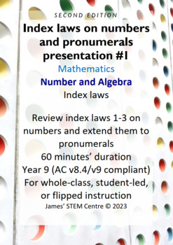 Preview of Index laws presentation (part 1) - AC Year 9 Maths - Number/Algebra (2nd edn)