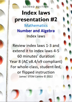 Preview of Index laws presentation (part 2) (editable) - AC Year 8 Maths - Number (2nd edn)