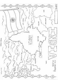 Preview of India Map Coloring Sheet