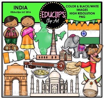 Preview of India Clip Art Bundle {Educlips Clipart}