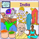 India Clip art {Social Studies clip art}