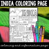India Graphic Organizer & Coloring Pages - One Pager for A
