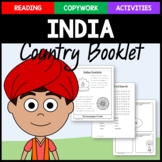 India Copywork, Activities, and Country Booklet