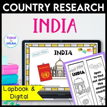 Preview of India Country Research Project | Country Study Interactive lapbook Digital