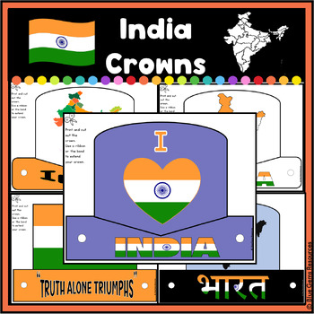 Preview of India Crowns/Hats/Headbands Set 2 | Map | Flags | Crowns