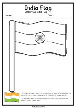Preview of India Flag | India Flag Coloring Worksheet