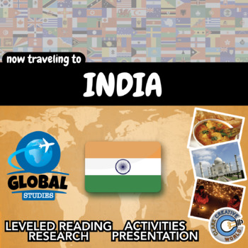 Preview of India - Global Studies  Leveled Reading, Activities, Slides & Digital INB