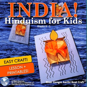 Preview of India! Hinduism for Kids - Lesson, Images, Easy Craft & Printables! Grades K+