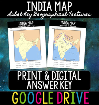 Preview of India Map - Print & Digital, Answer Key