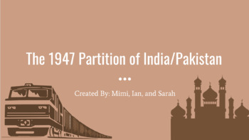 Preview of India/Pakistan Partition Lesson Plan