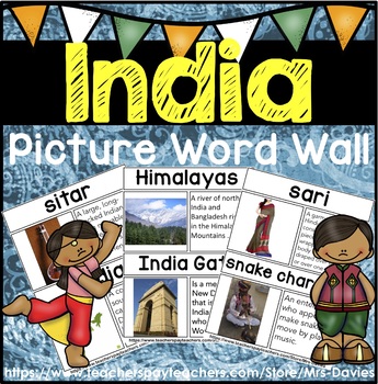 Preview of India Picture Word Wall