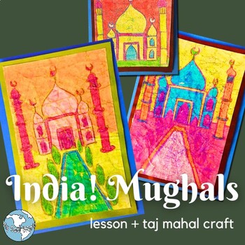 Preview of India! Mughal Empire & Taj Mahal—Slideshow Lesson, Crayon Paper Batik Craft