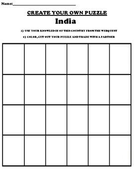 India Worksheet 