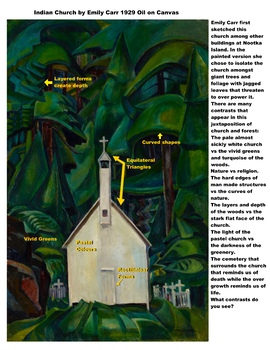 Preview of Indian Church by Emily Carr (a Study in Contrast and Culture)