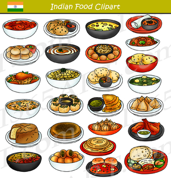 Preview of Indian Food Clipart Bundle