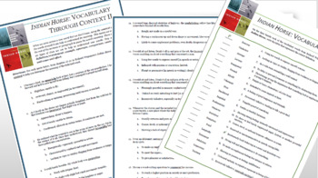 indian horse vocabulary study by mslink teachers pay teachers