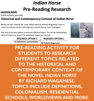 Preview of Indian Horse - Novel Study activities with BONUS FILE for the film - Indigenous